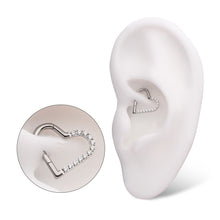 Load image into Gallery viewer, Titanium CNC Set Gem Heart Front Facing Hinged Segment Clicker
