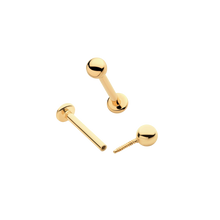 Load image into Gallery viewer, 14Kt Yellow Gold Internally Threaded Labret
