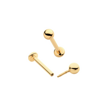 Load image into Gallery viewer, 14Kt Yellow Gold Internally Threaded Labret
