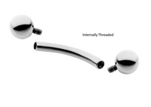 Load image into Gallery viewer, Titanium Internally Threaded Curved Barbells
