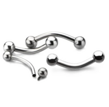 Load image into Gallery viewer, Titanium Internally Threaded Curved Barbells
