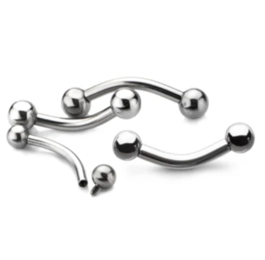 Titanium Internally Threaded Curved Barbells