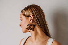 Load image into Gallery viewer, Tattoo Rose Hoops
